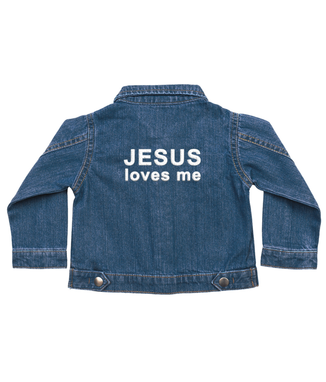 Christian jean jacket for babies and toddlers